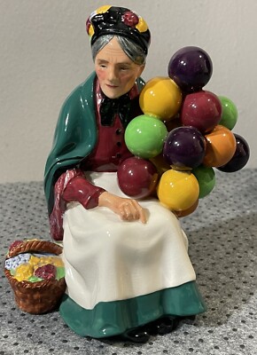 VTG Royal Doulton England The Old Balloon Seller HN 1315 Lady Porcelain Figurine