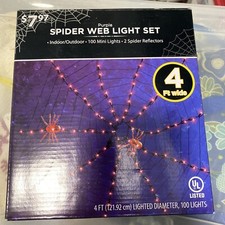 Purple Spider Web Light Sets 4ft Diameter Each 200 Lights Total