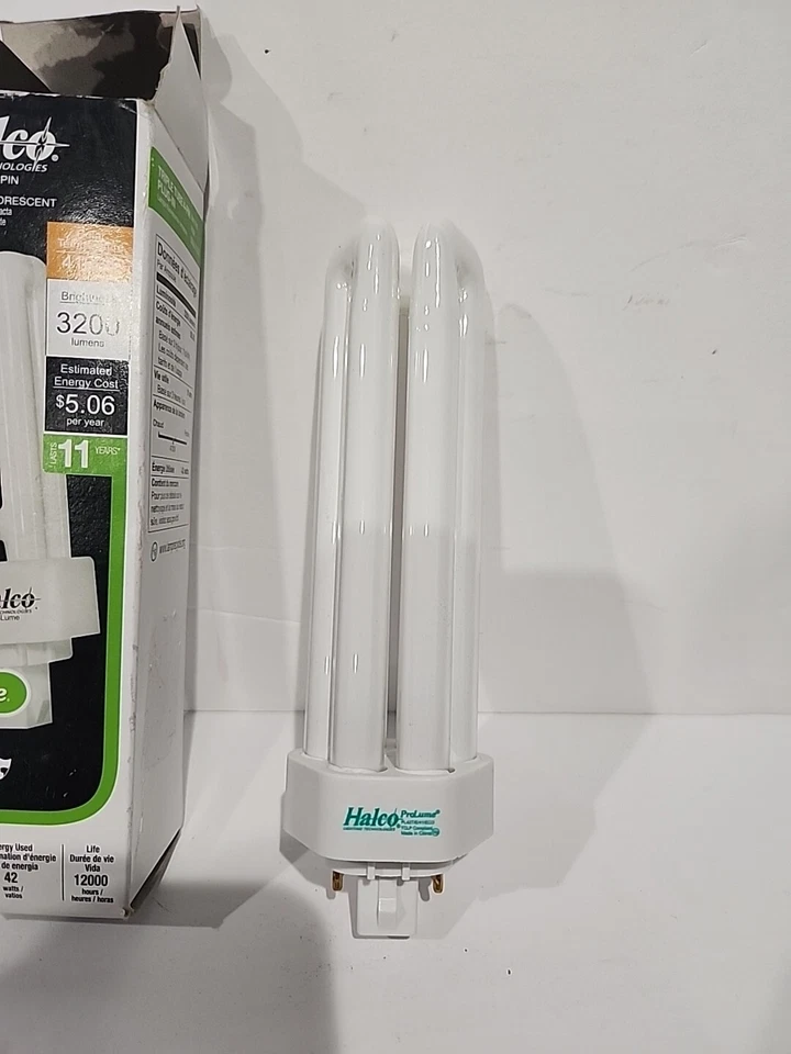 Halco PL42T/E/41/ECO 42W 4100K CFL Bulb 109036 GX24Q-4 4-Pin Base 13501 - Image 2 of 4