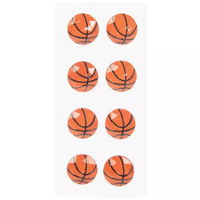 8 3D Basketball  Stickers Self Adhesive Gems Embellishments Crafts Insect