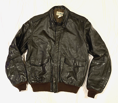 VTG 80s L.L. Bean Brown Goatskin Leather Flight Bomber VTG 80s L.L. Bean Brown Goatskin Leather Flight Bomber