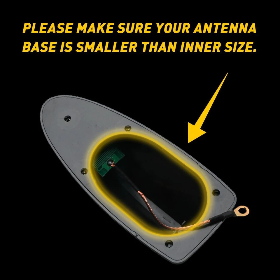 Antena de techo de aleta de tiburón negra antena señal de radio FM/AM decoración moldura de coche universal Foto 4 de 4