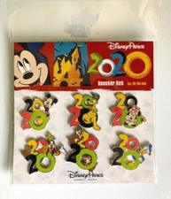DISNEY PARKS 2020 MICKEY AND FRIENDS 6 PIN BOOSTER SET COLLECTABLE hard 2get New