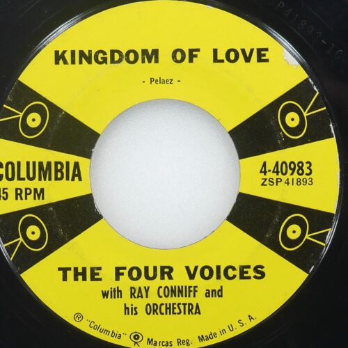 THE FOUR VOICES Kingdom Of Love / Sidewalk Bop COLUMBIA 4-40983 VG+ 45rpm - Afbeelding 1 van 4