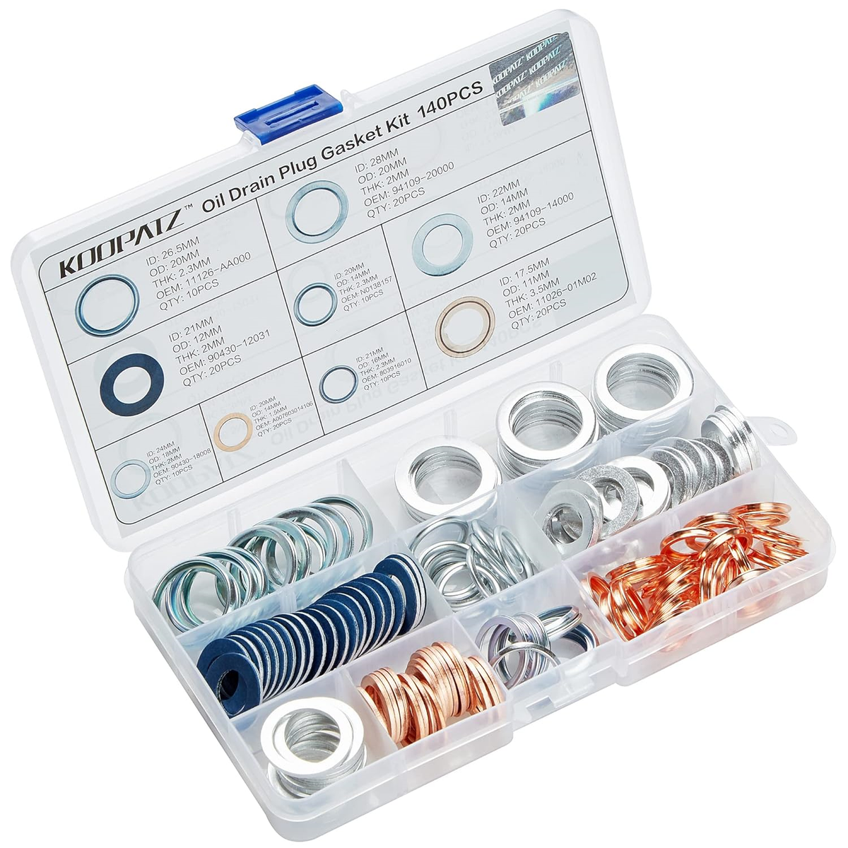 100-Pack Oil Drain Plug Washers For Honda Vehicles - 22mm OD Replacement Gaskets