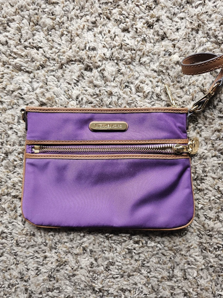 MICHAEL KORS фиолетовый коричневый кожаный логотип замок подвеска мешок/мини ручная сумка - Изображение 4 из 4