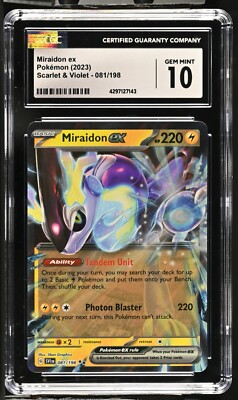 CGC Graded 10 Gem Mint Miraidon ex 081/198 Scarlet & Violet