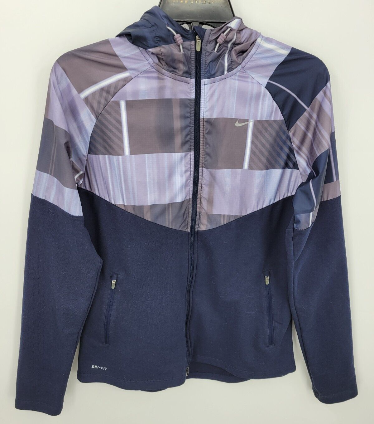 SACAI X NIKE Giacca Nike donna media viola blu geometrica zip cappuccio Activewear Dri Fit