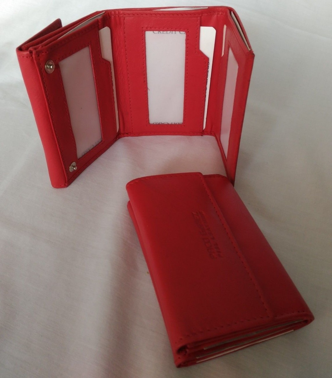 cartera piel mujer billetero monedero color rojo completa ref 087 |