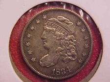 1834 BUST HALF DIME - AU - SEE PICS! - (N9316)