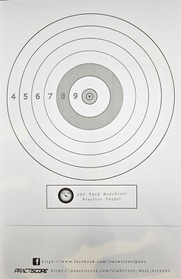 100 Yard Benchrest Airgun Practice Target as seen at RMAC, EBR, NAC, PAC 