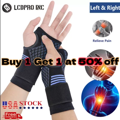 Wrist Hand Brace Support Carpal Tunnel Sprain Arthritis Gym Splint Right / Left - Image 1 of 4
