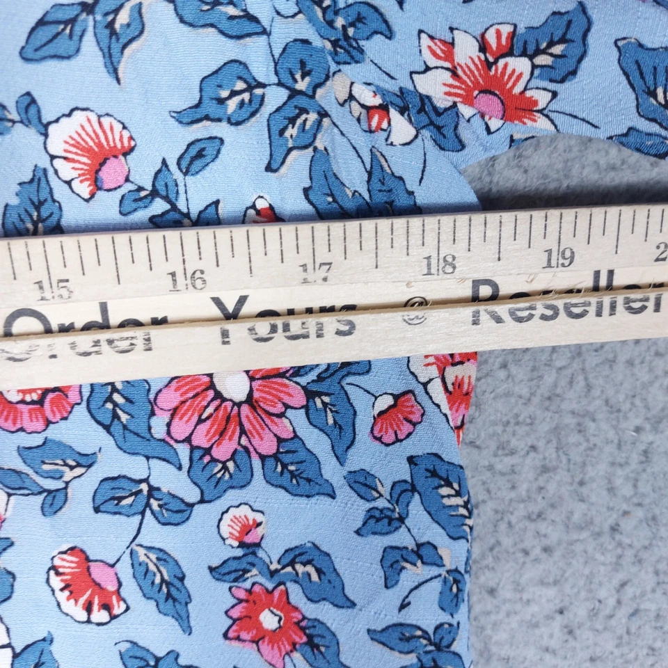 Loft A-Line Dress Women Small Blue Floral Long Sleeve Cottage Core Prairie Daisy - Image 4 of 4