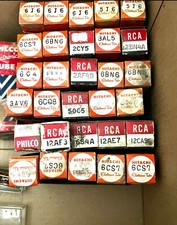 Vintage Electronic vacuum tubes Hitachi, RCA Philco GE Almost All In Org Box