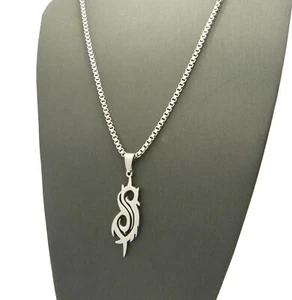 Hip Hop Stainless Steel Slipknot Pendant & 2mm 18" 20" 24" Box Chain Necklace