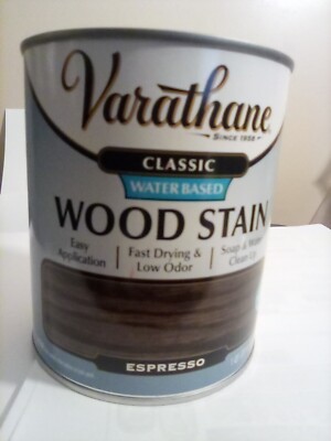 NEW RUSTOLEUM/VARATHANE WOOD STAIN WATER BASED ESPRESSO 32 OZ - FREE SHIPPING