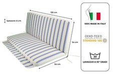 Cuscini per Dondolo cm135 sfoderabile con tettuccio per Esterni Rigato Nizza 