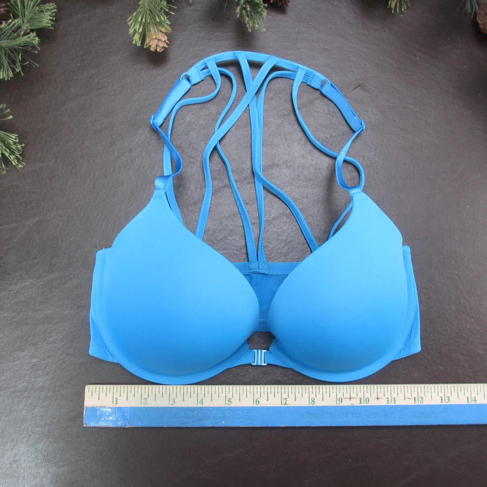 Sujetador Xhilaration 34D Azul Acolchado Con Aros Cierre Ajustable Delantero Foto 2 de 4