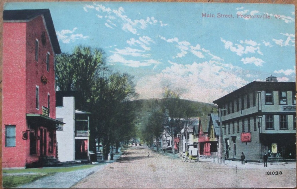 Proctorsville, VT 1912 Postcard Main Street / Downtown Vermont eBay