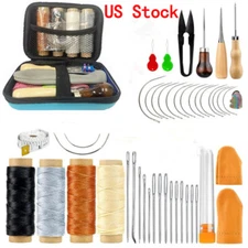 MAOLECOS Leather Sewing Kit Large Eye Sewing Needles Stitching Heavy Duty Repair