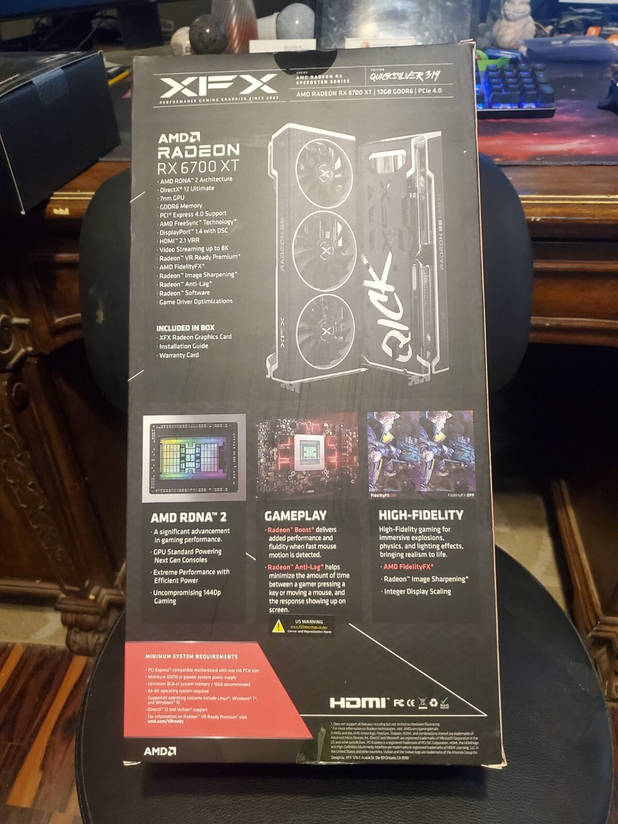 XFX SPEEDSTER QICK 319 AMD Radeon RX 6700 XT BLACK Gaming 12GB
