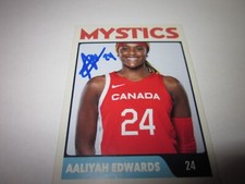AALIYAH EDWARDS SIGNED AUTOGRAPHED CUSTOM WASHINGTON MYSTICS CARD RARE UCONN