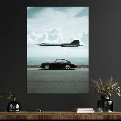 Porsche911 Poster 40x60cm Flugzeug,Leinwand,Ikone,Sportwagen,Garage,Wohnzimm9395