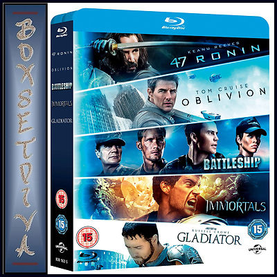 OBLIVION / BATTLESHIP / IMMORTALS / GLADIATOR / 47 RONIN BOX SET **REGION FREE**