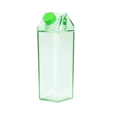 500ml/17oz Cute Leakproof Green Milk Carton Water Bottle Portable Drinkware For 