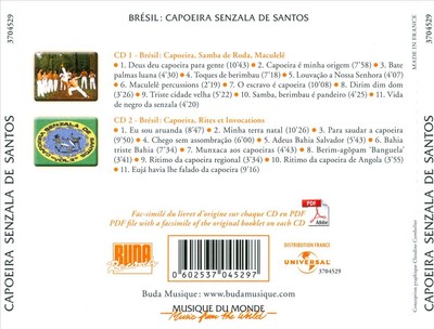 VARIOUS ARTISTS BRÉSIL: CAPOEIRA SENZALA DE SANTOS NEW CD