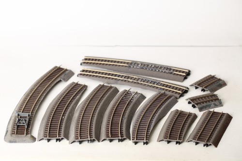 Roco Line H0 11 Gleise mit Gummibettung gebogen + gerade mit Anschnitt (354025) | Condition: Gebraucht