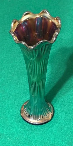 Fenton Carnival Glass Swung Vase Diamond & Rib 10.5" EAPG Vintage