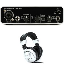 Behringer U-Phoria UMC22 USB Audio Interface and Headphones