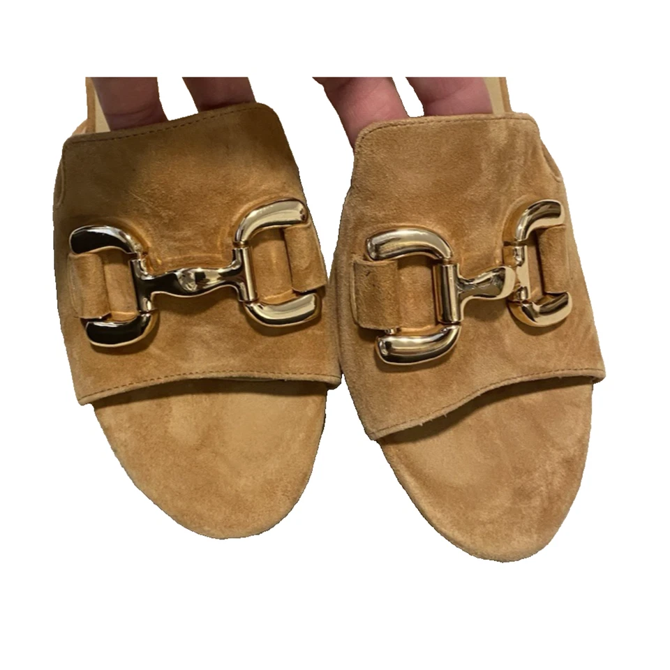 Sandalias de vestir Vaneli de gamuza para mujer EE. UU. 9 UE 40 cuero topo tacón de cuña zapato Foto 4 de 4