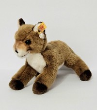 Steiff Foxy Baby Fox Button in Ear Brown White 7" Plush Soft Toy 074035 Germany