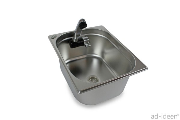 Edelstahl SpüLbecken Camping SpüLe Waschbecken Integriert + Ablauf 325X265X150 L-image