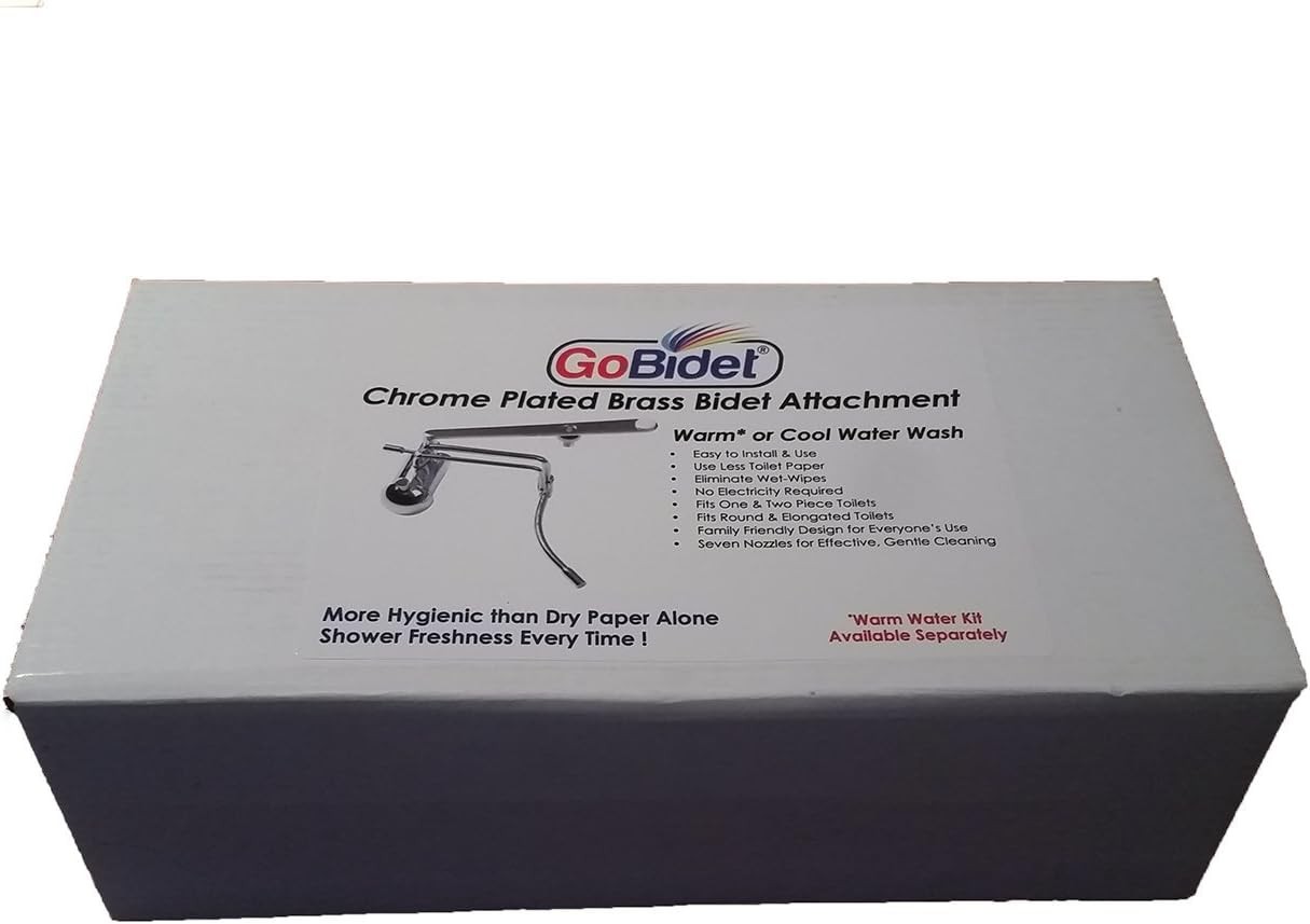 GoBidet 2003C ALL METAL Bidet Attachment in Beautiful Chromed Finish Silver 