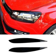 Für VW POLO 4 MK4 9N3 2005-2009 Scheinwerferblenden Böser Blick Schwarz Glanz