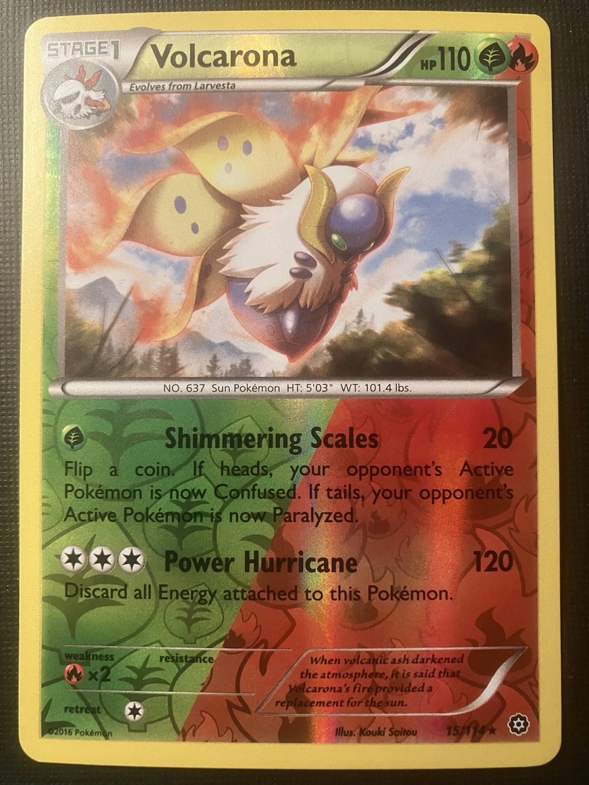 Volcarona 15/114 XY Steam Siege 2016 Reverse Holo NM