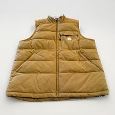 Carhartt Mens Brown Montana Full Zip Loose Fit Vest Size L Tall 105475 B33