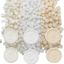 White Wax Seal Beads, 300Pcs White Mix Sealing Wax Beads for Wax Seal Stamp, ...