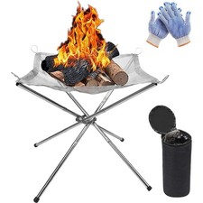 Feuerstelle Edelstahl Feuerkorb Grill Feuerkübel Outdoor Tragbar Camping