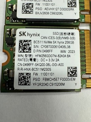 SK HYNIX BC511 256GB M.2 NVMe 2230 SSD HFM256GDGTNI-82A0A, Grade A