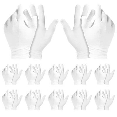 WINTERLACE 12 Pairs White Cotton Gloves Soft Eczema Moving Sensitive Dry Hands Bulk Pack