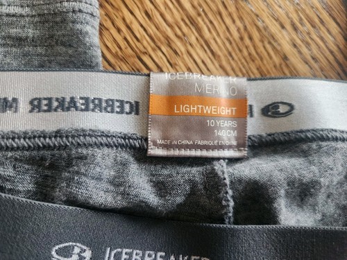 ICEBREAKER MERINO Lightweight Unisex Kid’s Gray Leggings Size 10 Years - Picture 2 of 5