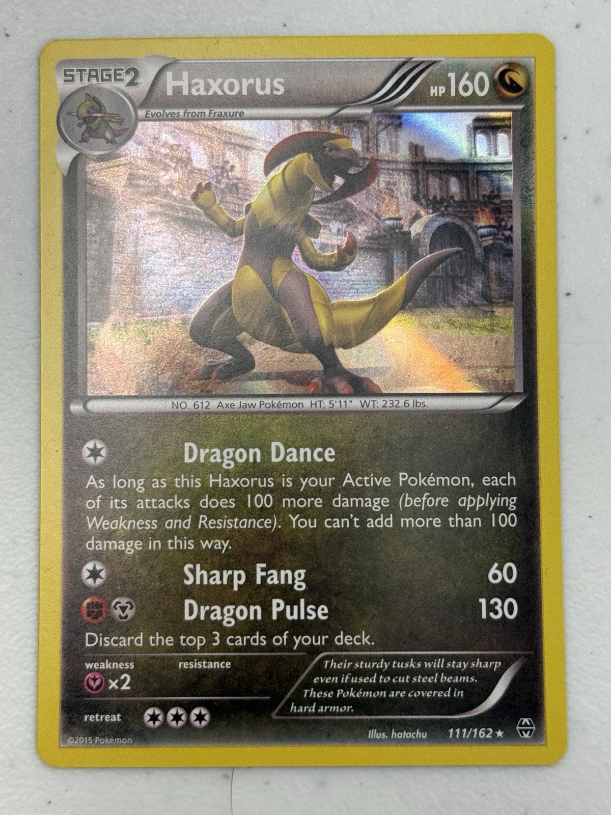 Pokemon Haxorus Holo Rare BKT XY - BREAKthrough 111/162 LP