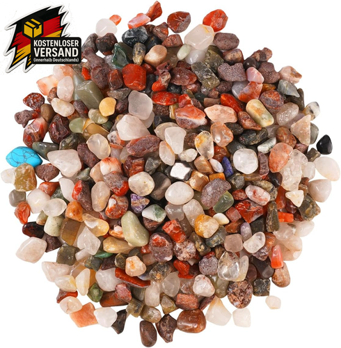 Trommelsteine Bunter Set, 1000G Edelsteine Für Kinder Schatzsuche Mineralien Dek