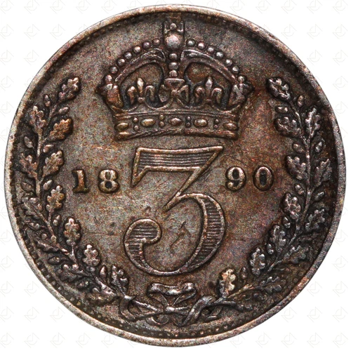 1890 Victoria Threepence — photo from another recent sale