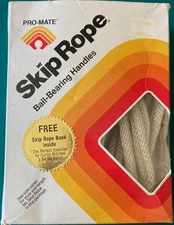 MR. SKIP ROPE~BALL-BEARING HANDLES~INSTRUCTION BOOK~PRO-MATE~8' LENGTH~UNUSED