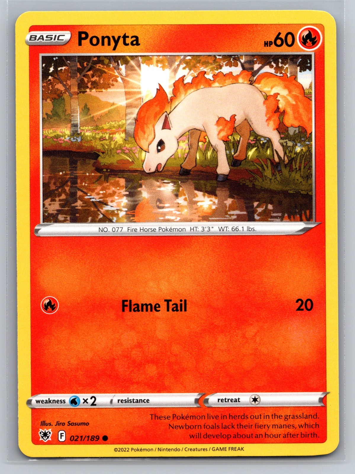 Ponyta 021/189 Astral Radiance Fire-Type Basic Pokemon TCG Collectible Card